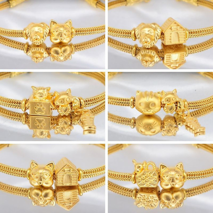 Luxury Gold Bracelet - Benz Link Design & Charms