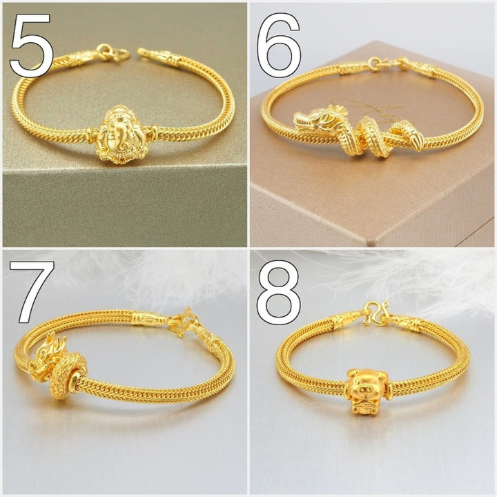 Luxury Gold Bracelet - Benz Link Design & Charms