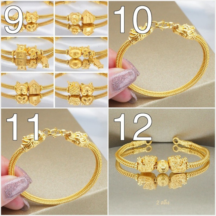 Luxury Gold Bracelet - Benz Link Design & Charms