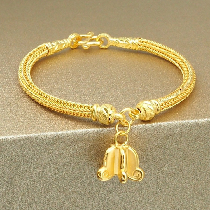Luxury Gold Benz Chain Bracelet | 96.5% Pure & 2-Salung Pendant