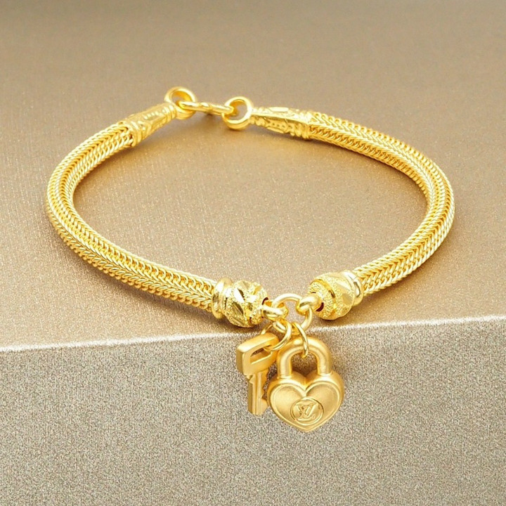 Luxury Gold Benz Chain Bracelet | 96.5% Pure & 2-Salung Pendant