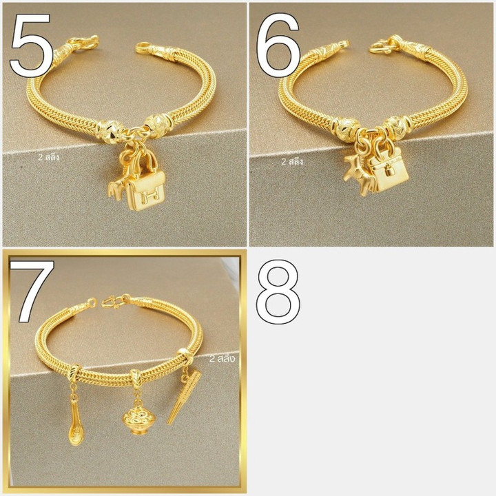 Luxury Gold Benz Chain Bracelet | 96.5% Pure & 2-Salung Pendant