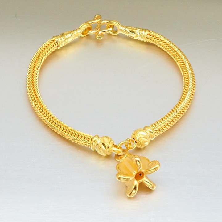 Luxury Gold Benz Chain Bracelet | 96.5% Pure & 2-Salung Pendant