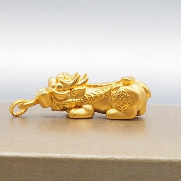 纯金安雅貔貅吊坠 | 招财纳福护身符