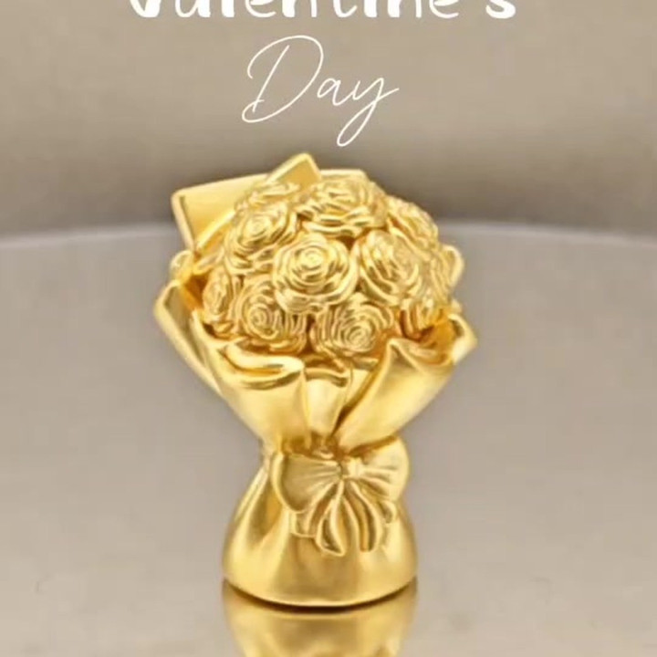 永恒安雅玫瑰金花束（24K纯金）