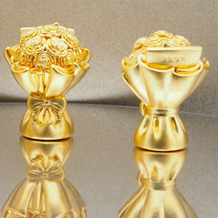 永恒安雅玫瑰金花束（24K纯金）