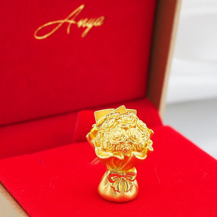 永恒安雅玫瑰金花束（24K纯金）