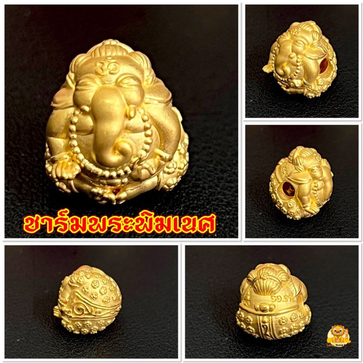 纯金象头神吊坠 | 99.9% 真品手链吊坠