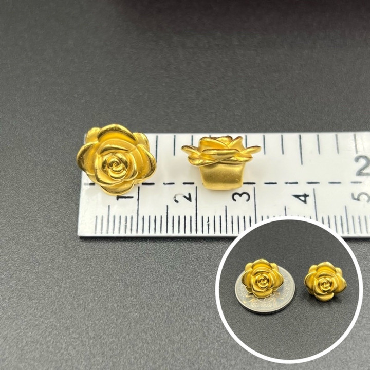 Breloque rose en or véritable (99,9 % pur) | Certificat garanti