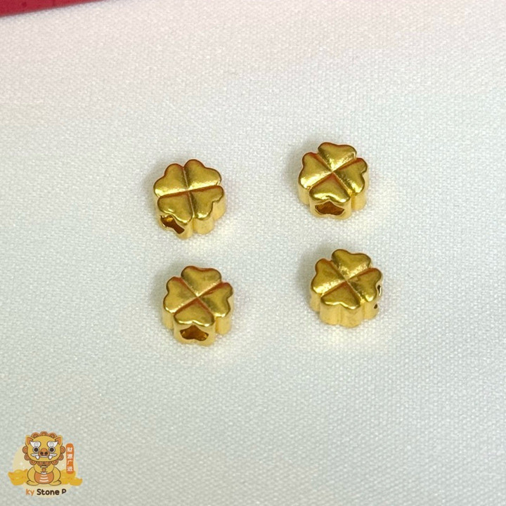 纯金四叶草吊坠 | 幸运护身符，附带真品证书