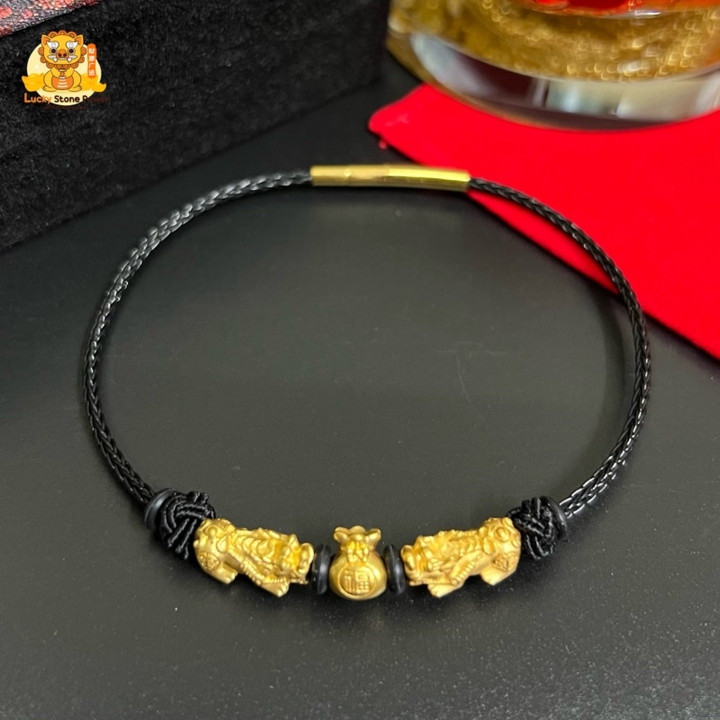 Pure Gold Pixiu Bracelet with Charms & Authenticity Certificate