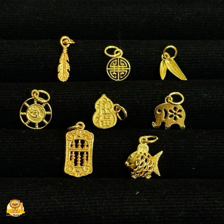 镀金纯银吊坠 - 吉祥设计