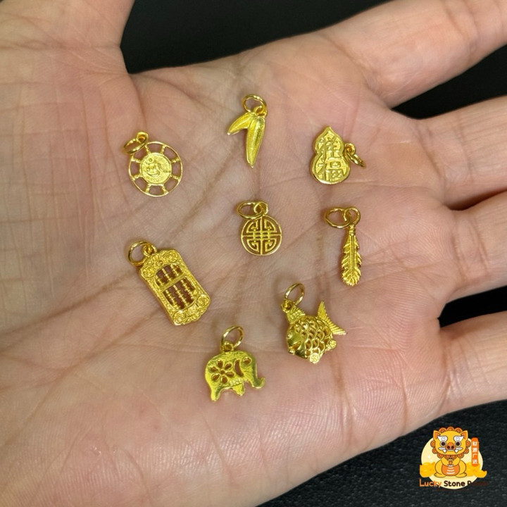 镀金纯银吊坠 - 吉祥设计