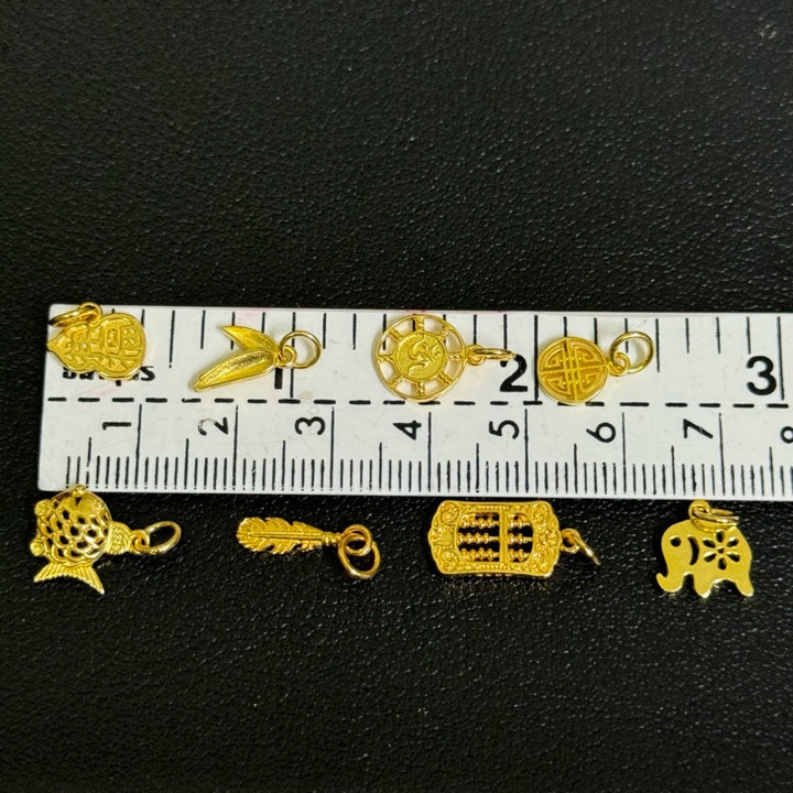 镀金纯银吊坠 - 吉祥设计