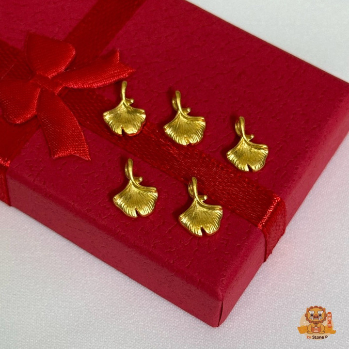 纯金银杏叶吊坠 | 小巧精致，正品保证