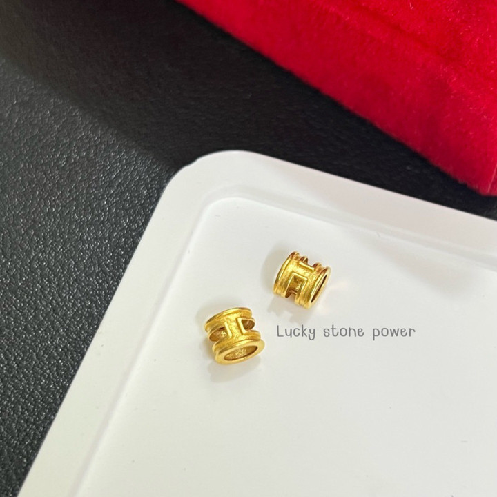 纯金H形吊坠 | 99.9%纯金，保证正品