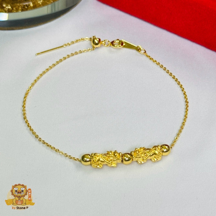 金貔貅手链 | 99.9%纯金吊坠 | 已认证