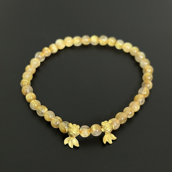 奢华金丝手链，配以正宗貔貅和纯金吊坠