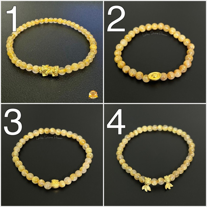 奢华金丝手链，配以正宗貔貅和纯金吊坠