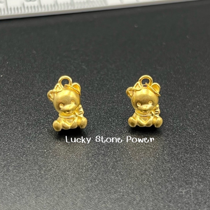 黄金泰迪熊吊坠 | 999纯金饰品及证书