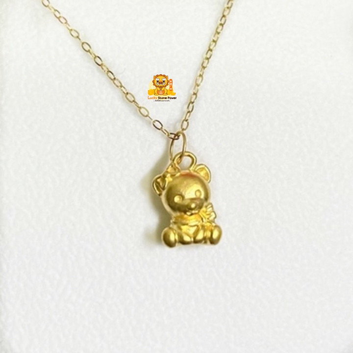 黄金泰迪熊吊坠 | 999纯金饰品及证书