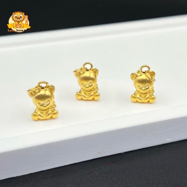 黄金泰迪熊吊坠 | 999纯金饰品及证书