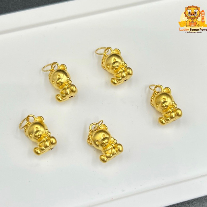 黄金泰迪熊吊坠 | 999纯金饰品及证书