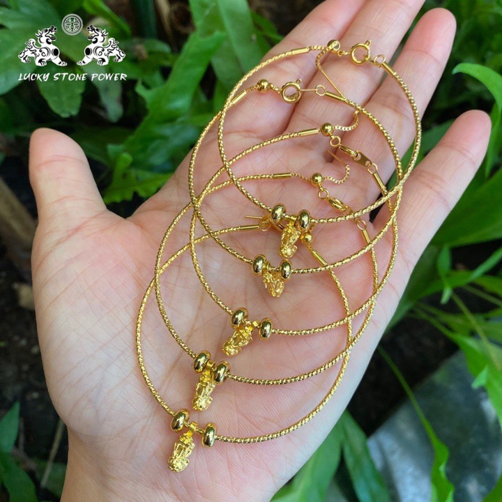Pure Gold Pixiu Bracelet - Authentic Charm for Good Fortune