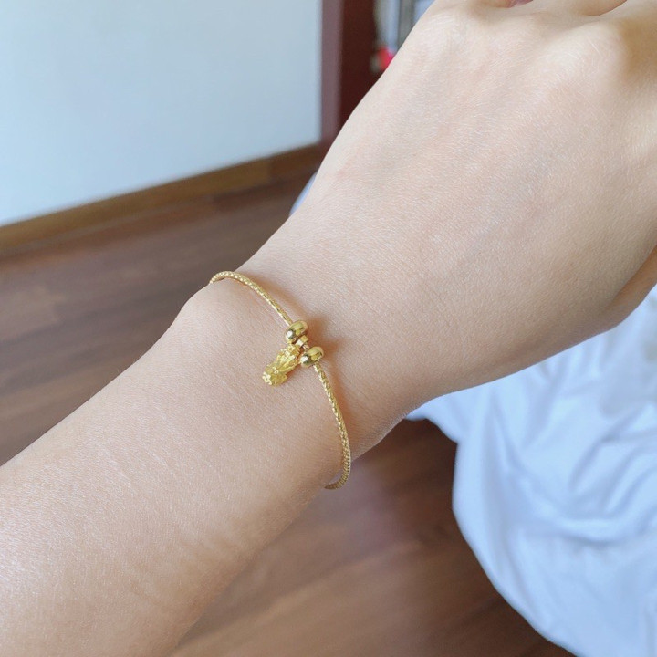 Pure Gold Pixiu Bracelet - Authentic Charm for Good Fortune