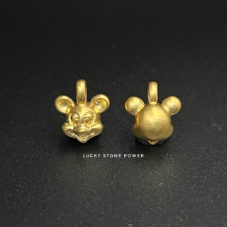 纯金米奇老鼠吊坠 - 正品收藏品