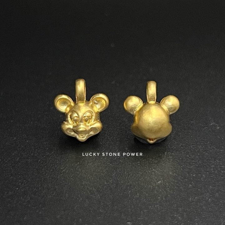 纯金米奇老鼠吊坠 - 正品收藏品