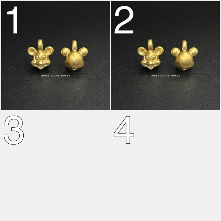 纯金米奇老鼠吊坠 - 正品收藏品