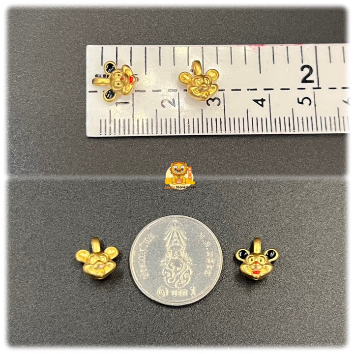 纯金米奇老鼠吊坠 - 正品收藏品
