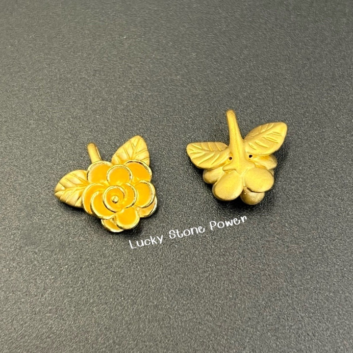 纯金茉莉花吊坠 | 99.9% 真品保证