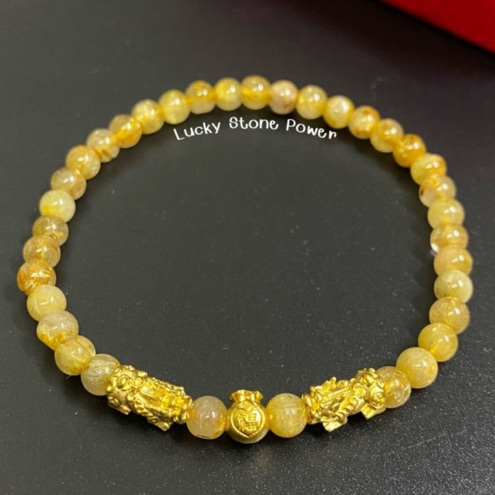 纯金貔貅手链，配包包挂饰 - 0.3-0.35克