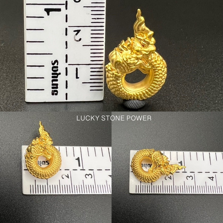 Pure Gold Naga Loop Charm | 99.9% Gold Bracelet Accent