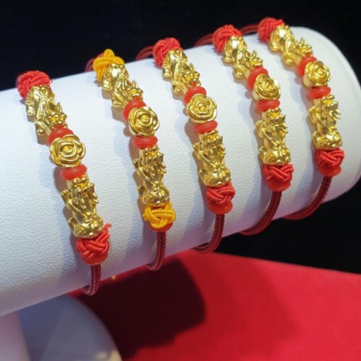 Rose Gold Pixiu Bracelets | Authentic 24K Gold Charms