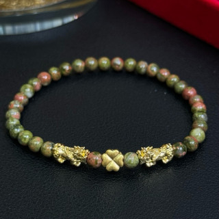 Pure Gold Pi Xiu & Clover Bracelet - Auspicious Stones & Authenticity