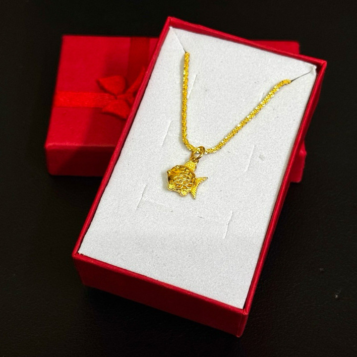 纯银镀金吉祥项链吊坠