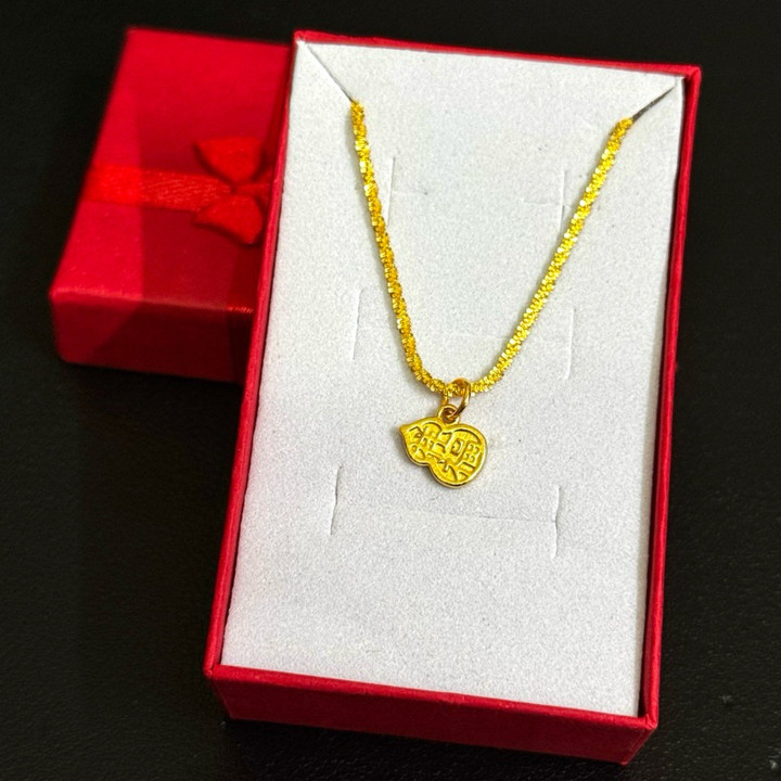 纯银镀金吉祥项链吊坠