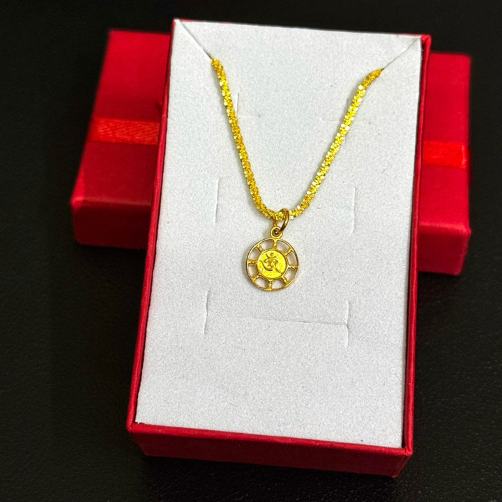 纯银镀金吉祥项链吊坠