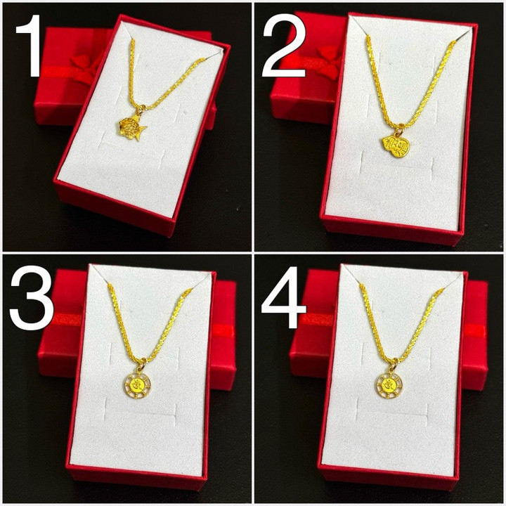 纯银镀金吉祥项链吊坠