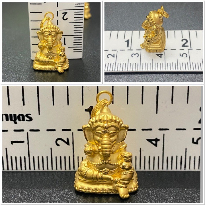 99.9%纯金象头神吊坠 | 附鉴定证书