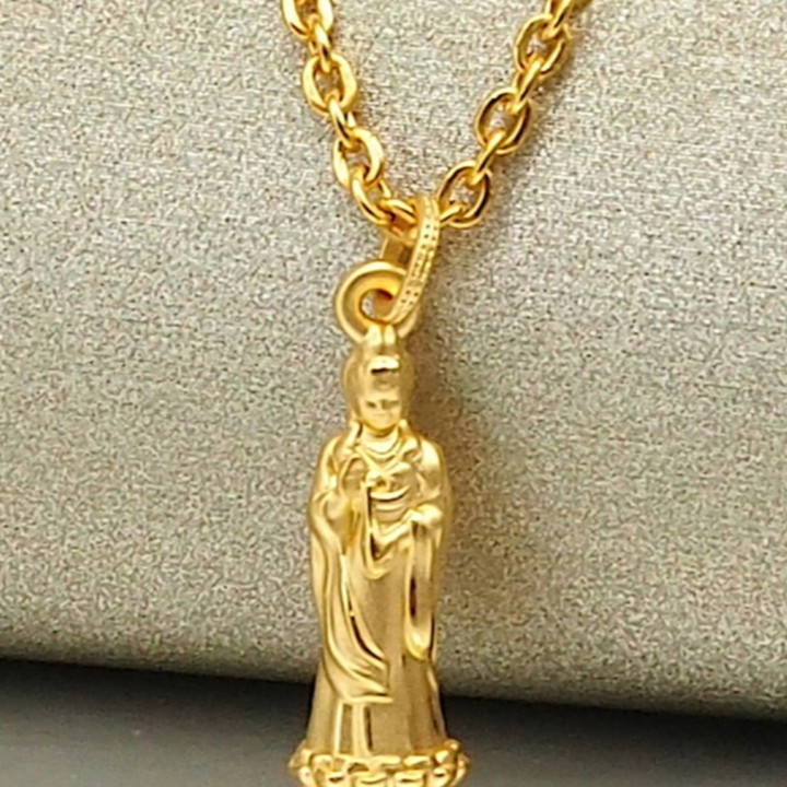 Pure Gold Anya Goddess of Mercy Pendant (0.61g)