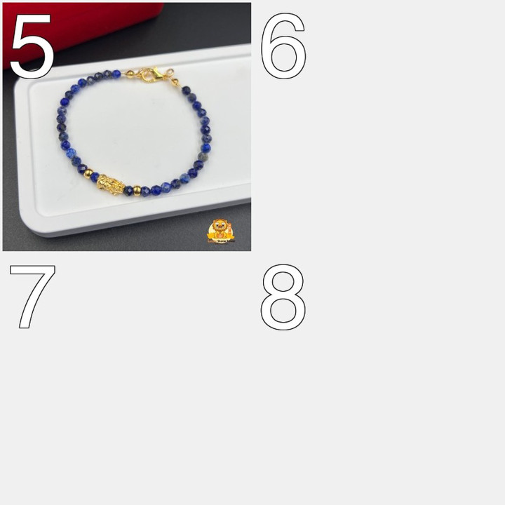 纯金貔貅手链，镶嵌吉祥宝石