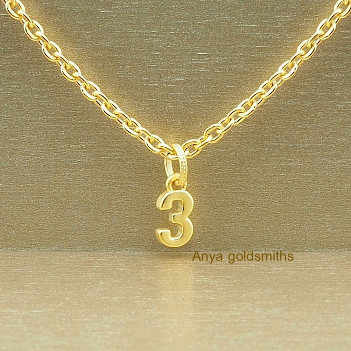 Pure Gold Anya Pendant with Numbers 1-9