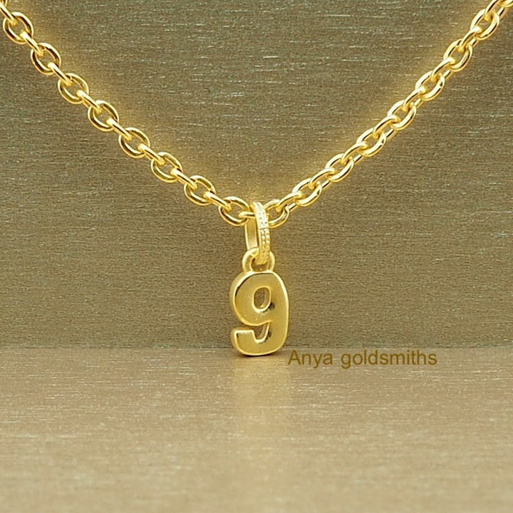 Pure Gold Anya Pendant with Numbers 1-9