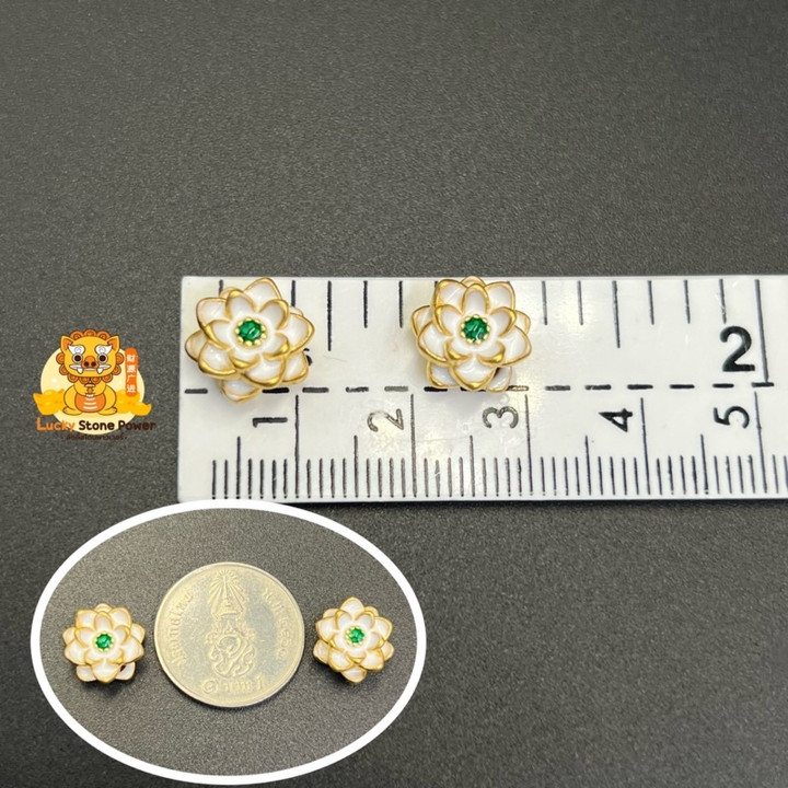 Pure Gold Peony Charm | White Enamel, Authentic & Timeless