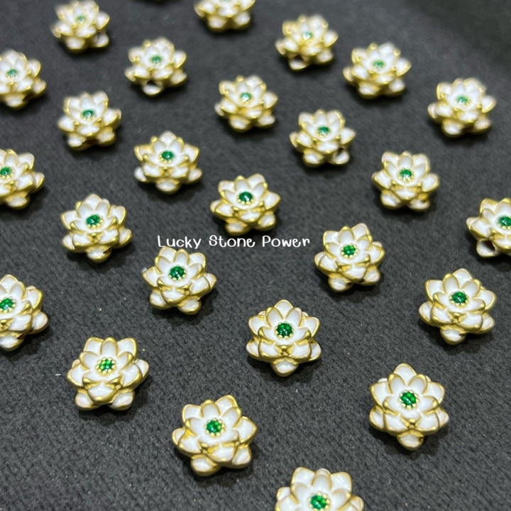 Pure Gold Peony Charm | White Enamel, Authentic & Timeless