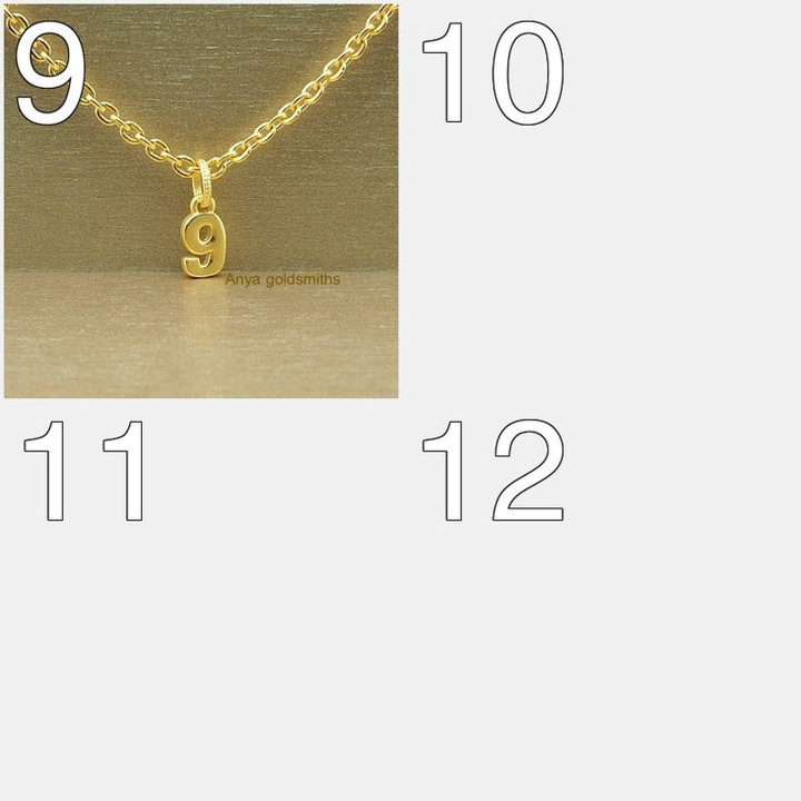 Pure Gold Anya Pendant with Numbers 1-9